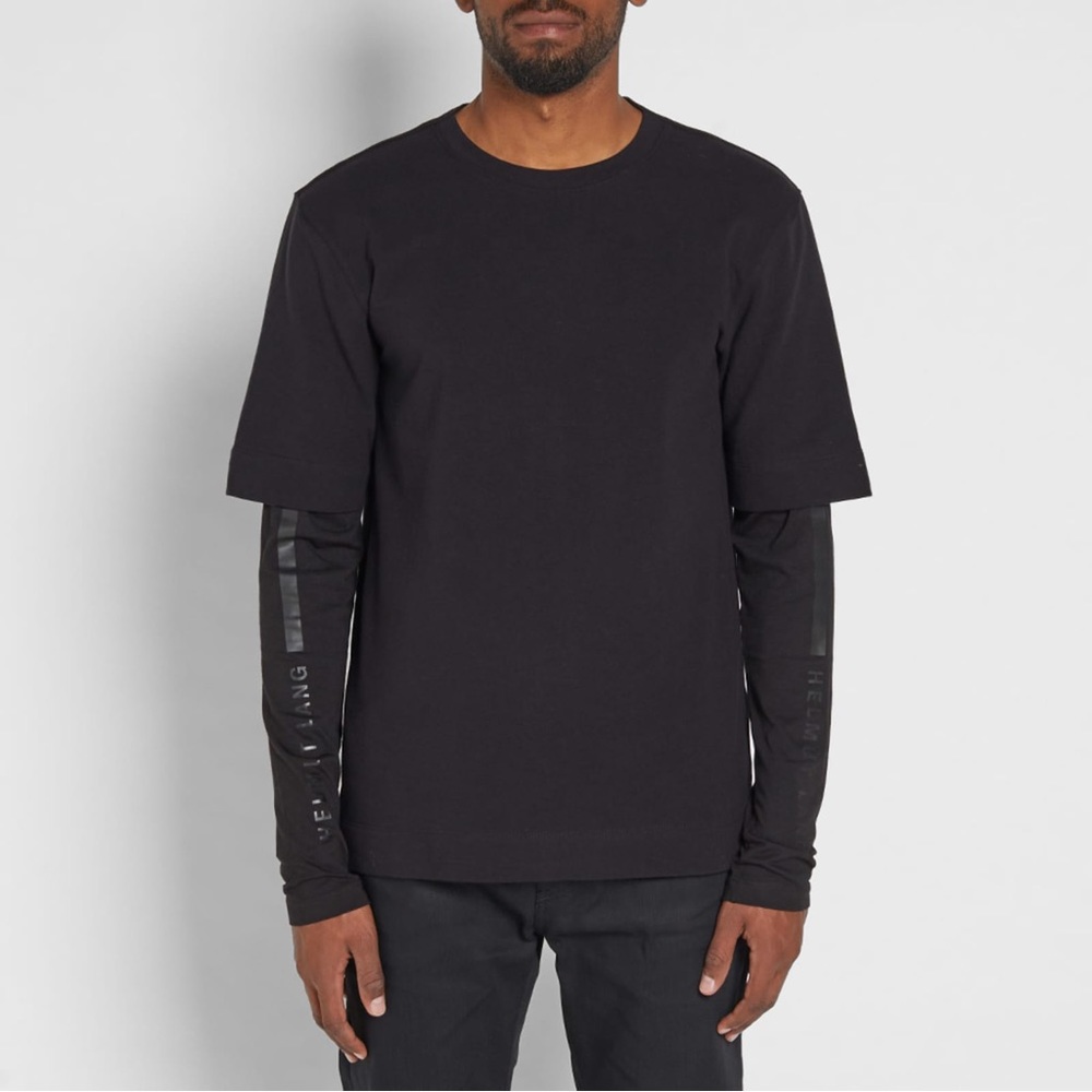 Helmut Lang Double Sleeve Tee/Long Sleeve. Sz M